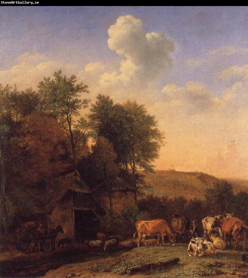 POTTER, Paulus A Landscape with Cows,sheep and horses by a Barn
